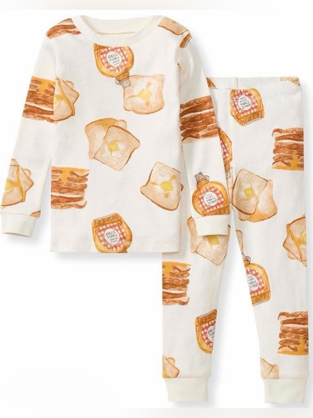 Toddler Unisex French Toast 100% Organic Pajama Set